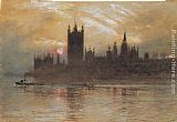 Albert Goodwin Canvas Paintings - In the Smoke of His Burning